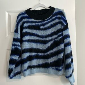 Anthropologie Salma Striped Sweater, blue and black